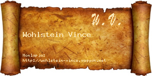 Wohlstein Vince névjegykártya